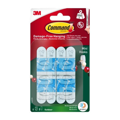 Command Mini Picture Hooks White (One Size) from B&Q