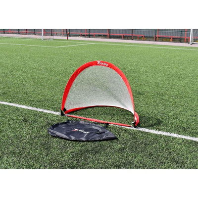 Precision Single Pop Up Football Goal Red/white (180Cm X 110Cm) from B&Q