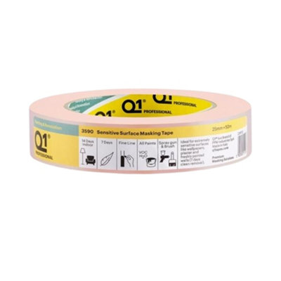 Q1 Sensitive Masking Tape Beige (50M X 25mm) from B&Q