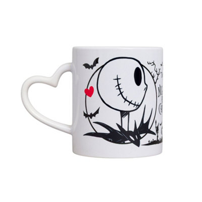 The Nightmare Before Christmas Heart Jack And Sally 312Ml Mug White/black (One Size) from B&Q