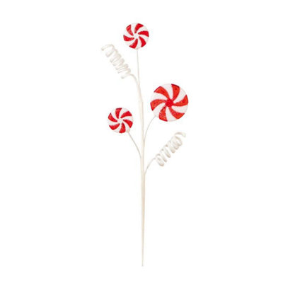  - Premier Candy Christmas Tree Pick White/red (One Size)