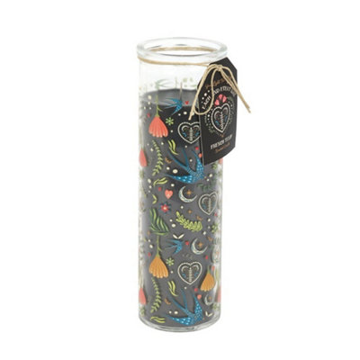 Something Different Midnight Bloom French Tulip Print Tube Candle Black (One Size) from B&Q