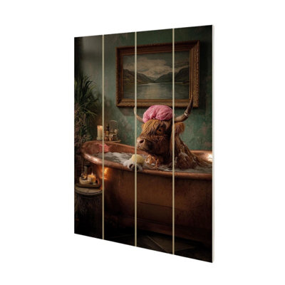 Highland Games Pampered Cow Plaque Multicoloured (59Cm X 40Cm) from B&Q