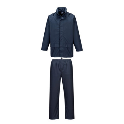 B&Q -  Mens Sealtex Essential Two-Piece Rain Suit Navy (M)