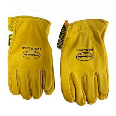 Ambador Deluxe Leather Gardening Gloves from B&Q