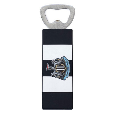  - Newcastle United Fc Pvc Crest Magnetic Bottle Opener Black/white (10.5Cm X 3Cm)