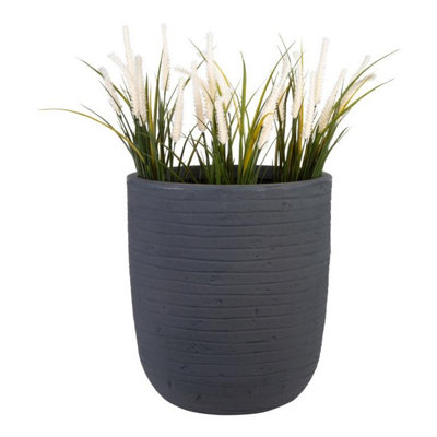 Strata Banbury Stone Effect Round Planter Ash (One Size) from B&Q