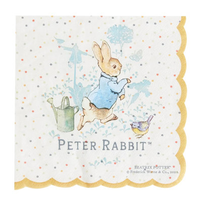 Peter Rabbit Clic Disposable Napkins (Pack Of 16) White/multicoloured (One Size) from B&Q