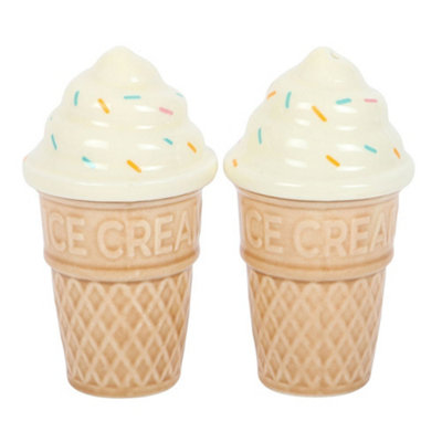 Something Different Ice Cream Salt And Pepper Shakers - White/Brown - Image 3
