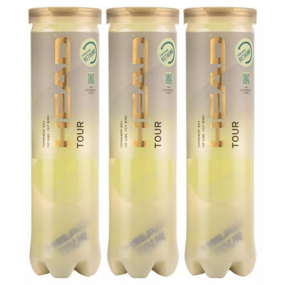 Head Unisex Yellow Tour Tennis Balls (Pack Of 4) In - Image 3