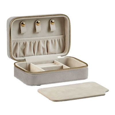Bagbase Velvet Travel Jewellery Box Moonstone (One Size) from B&Q