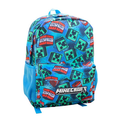 Minecraft Childrens/kids Logo Backpack Blue (One Size) from B&Q