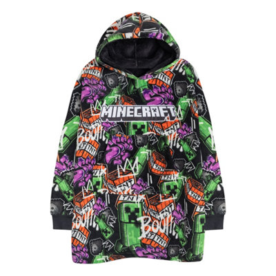 Minecraft Boys Creeper Blanket Hoodie Multicoloured (One Size) from B&Q
