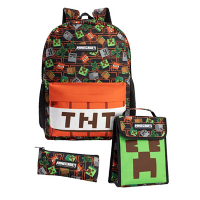 Minecraft Childrens/kids Logo Backpack Set (Pack Of 3) Multicoloured (One Size) from B&Q