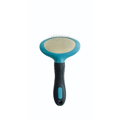 - M-Pets Oval Dog Slicker Brush Black/blue (One Size)