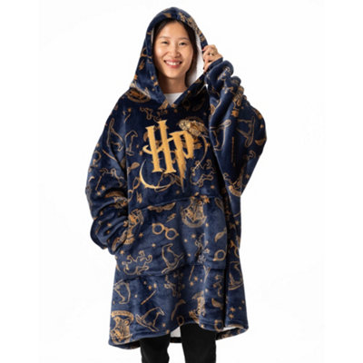 Harry Potter Womens/ladies Embroidered Logo Blanket Hoodie Blue (One Size) from B&Q