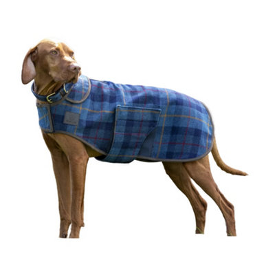 Digby & Fox Checked Tweed Dog Coat Red/yellow/blue (S-36Cm)