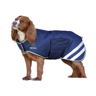 Digby & Fox Logo Waterproof Dog Coat Navy (Xl-48Cm)