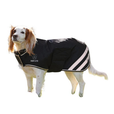 Digby & Fox Logo Waterproof Dog Coat Black (Xl-48Cm)