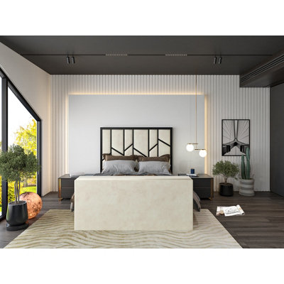  - Sherlock Luxe Upholstered  Cream Television Bed Frame