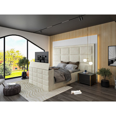  - Copenhagen Upholstered  Cream Television Bed Frame