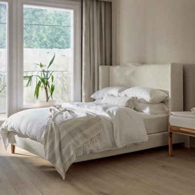  - Margot Boucle Upholstered  Ivory Bed Frame