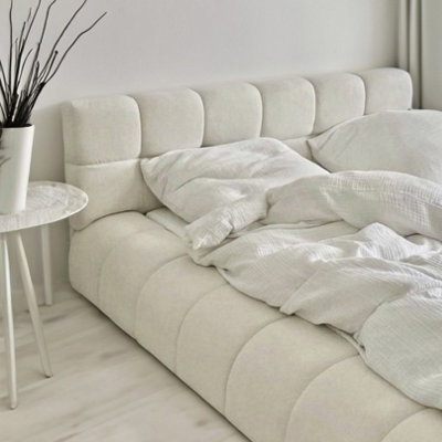  - Ciara Boucle Upholstered  Ivory Bed Frame