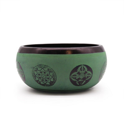 Earth Powder Singing Bowl Mandala Buddha 16Cm from B&Q