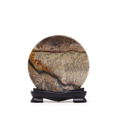 Kdmd Unisex Multicolor Guohua Picture Stones Disc 100Mm Natural Manganese Dendrite Art Large - Image 2