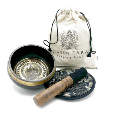 Hand Beaten & Engraved Singing Bowl Gift Set 14Cm Tara from B&Q