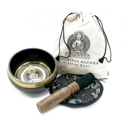 Hand Beaten & Engraved Singing Bowl Gift Set 14Cm Teachings Buddha Gol from B&Q