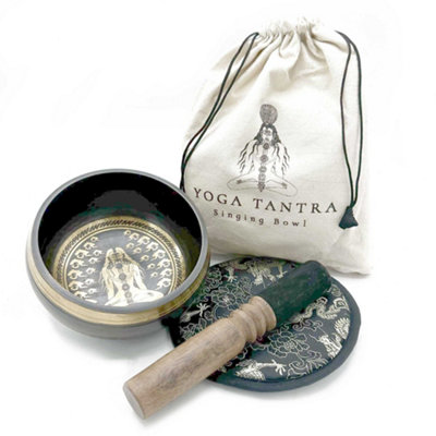 Hand Beaten & Engraved Singing Bowl Gift Set 14Cm Yogi Gold from B&Q