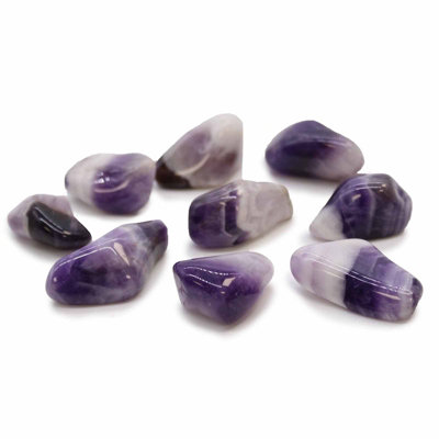 L Tumble Stones Amethyst Banded Grade B