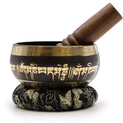 Lotus Flower Singing Bowl Set Gold from B&Q