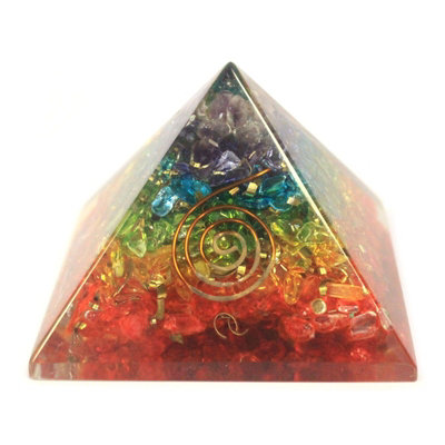 Orgonite Pyramid 70mm Chakra Gemchips from B&Q