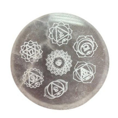 Kdmd Unisex White Selenite Chakra Charging Plate 8Cm Small Crystal Jewelry In - Image 2