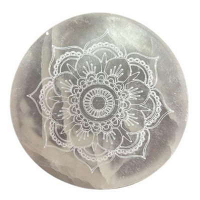 Kdmd White Small Selenite Mandala Charging Plate 8Cm Home Decor In - Image 2