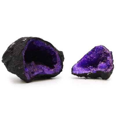 Stunning Black Purple Calcite Geode Rock