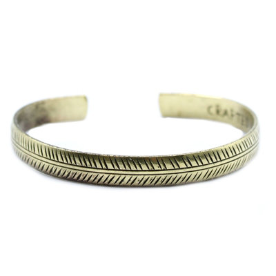 Brass Tibetan Bracelet Slim Tribal Leaf from B&Q