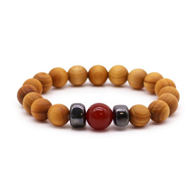  - Cedarwood Root Chakra Bangle With Jasper
