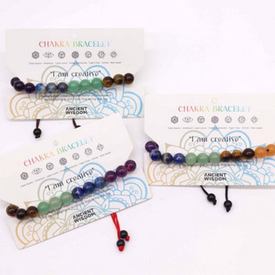 Chakra String Bracelet 21 Stones Multicolor from B&Q