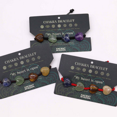Chakra String Bracelet Hearts Multicolor from B&Q