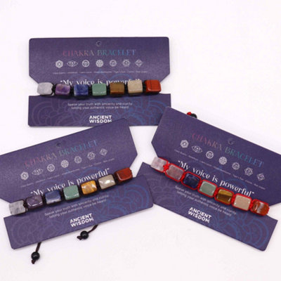 Chakra String Bracelet Tumble Stones Multicolor from B&Q
