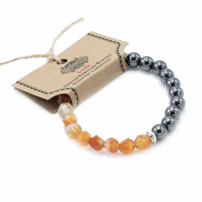 Faceted Gemstone Bracelet Magnetic Carnelian from B&Q