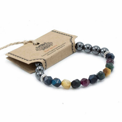 - Faceted Gemstone Bracelet Magnetic Rainbow Multicolorcolor