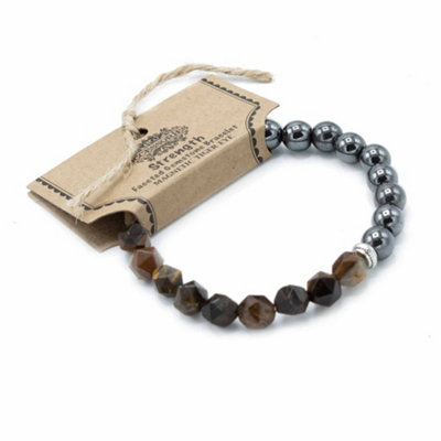 Faceted Gemstone Bracelet Magnetic Tiger Eye from B&Q