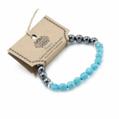 Faceted Gemstone Bracelet Magnetic Turquoise from B&Q