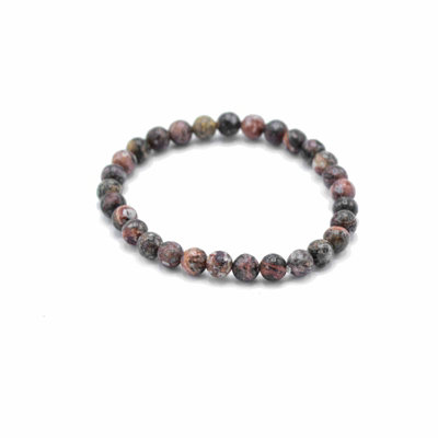 Gemstone Manifestation Bracelet Lepard Skin Courage Maroon