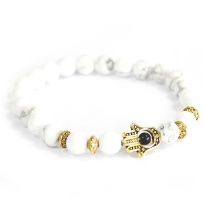 Gold Hamsa / Stone Gemstone Bracelet from B&Q