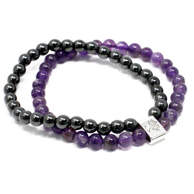 Magnetic Gemstone Bracelet Amethyst Pruple from B&Q